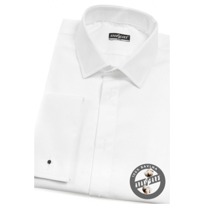 Pánska Smokingové košeľa SLIM biela predĺžená veľkosť