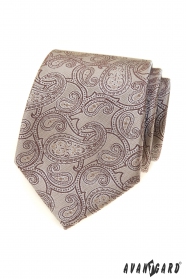 Béžová kravata s paisley motívom