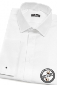 Pánska Smokingové košeľa SLIM biela predĺžená veľkosť