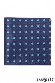 Modrá štruktúrovaná vreckovka so svetlou bodkou
