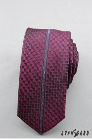Slim kravata s fialovým vzorom