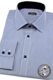 Pánska košeľa SLIM dlhý rukáv - jemné modrobiele prúžky
