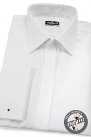Biela preštíhlená košeľa SLIM krytá lega 100% bavlna
