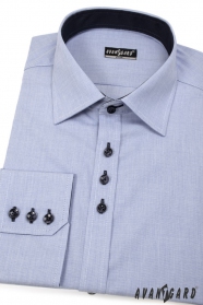 Pánska košeľa SLIM modrá s tmavými gombíkmi
