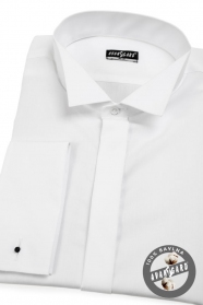 Pánska fraková košeľa SLIM Biela hladká