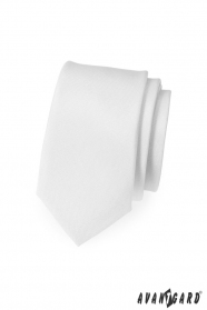 Pánska kravata SLIM - Biela MAT