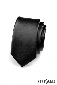 Úzka kravata SLIM čierna lesk