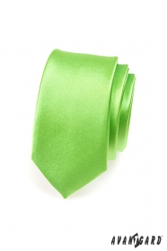 Pánska kravata SLIM zelená vysoký lesk