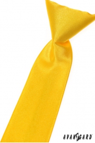 Chlapčenská kravata žltá hladká