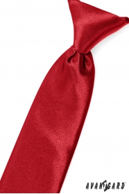Červená chlapčenská kravata na gumičku