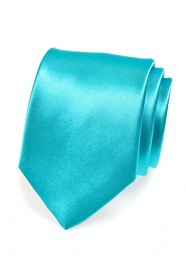 Klasická jednofarebná pánska tyrkysová kravata