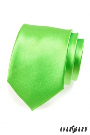 Pánska kravata stredne zelená lesk