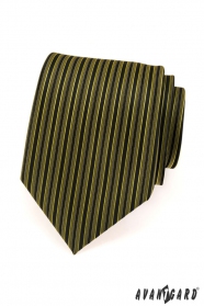 Pánska kravata zelené a čierne prúžky