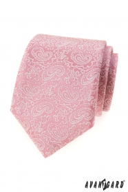 Púdrovo ružová kravata so vzorom Paisley