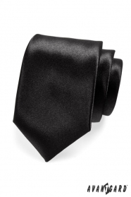 Klasická pánska kravata čierna lesk