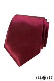 Jednofarebná pánska kravata v bordó