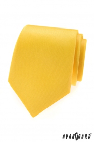 Kriklavo žltá matná pánska kravata