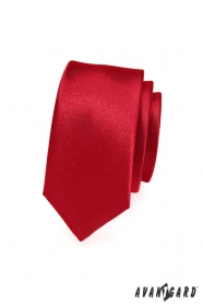 Hladká jednofarebná červená pánska kravata