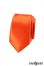 Kravata Slim sýto oranžová farba