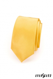 Pánska kravata SLIM LUX - Hladká žltá