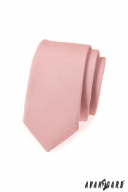 Úzká kravata SLIM v módnej pudrovej