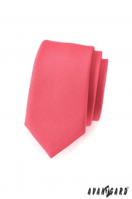 Slim kravata v koralovej farbe