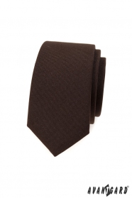 Hnedá slim kravata