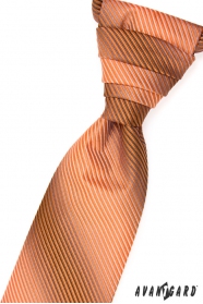 Francúzska kravata oranžová prúžkovaná