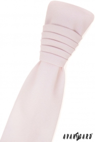 Francúzska kravata s vreckovkou - ružová blush