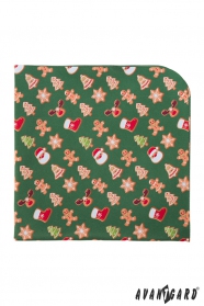 Zelená vreckovka s vianočným vzorom