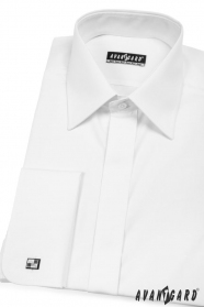Pánska košeľa MG s krytou légou - V1-Biela
