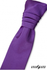 Fialová francúzska kravata chlapčenská + vreckovka
