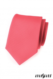 Matná kravata Avantgard koralovej farby