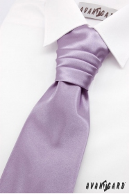Svetlo fialová francúzska chlapčenská kravata + vreckovka