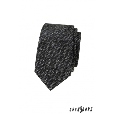 Úzka kravata s textúrou v šedej