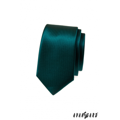 Smaragdovo zelená úzka kravata