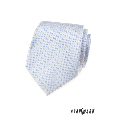 Biela kravata s modrým vzorom
