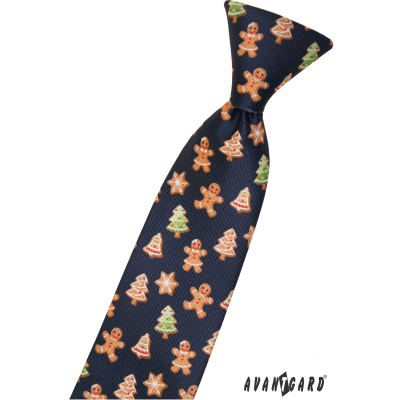 Detská kravata s vianočnými perníčkami