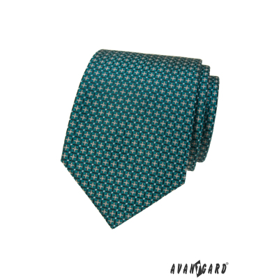 Vzorovaná kravata v odtieni tyrkysovej