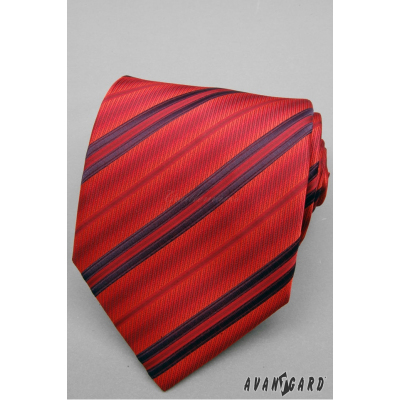 Červená prúžkovaná kravata