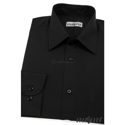 Pánska košeľa Klasik s dlhým rukávom - Čierna
