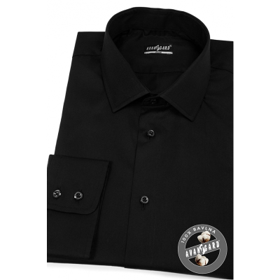 Čierna pánska košeľa SLIM z bavlny