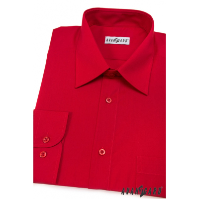 Pánska košeľa  s dlhými rukávmi - Červená