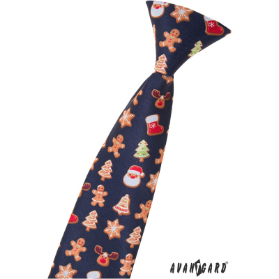 Detská kravata s vianočným vzorom 44 cm