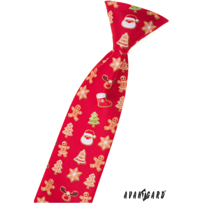 Detská červená vianočná kravata 44 cm