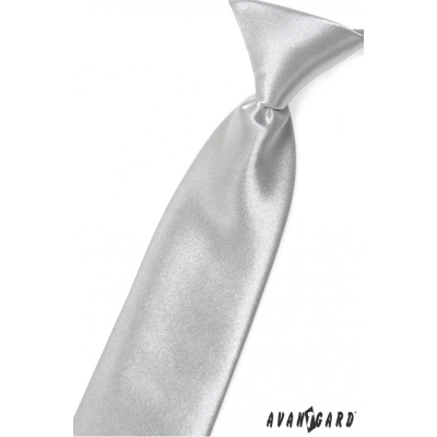 Chlapčenská kravata strieborná lesk 44cm