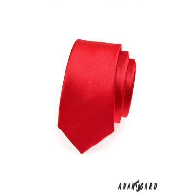 Červená úzka kravata SLIM