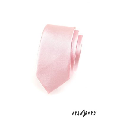 Pánska kravata SLIM svetlo ružová lesklá