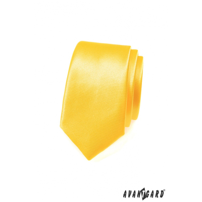 Kravata SLIM výrazná žltá