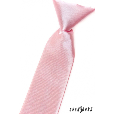 Chlapčenská kravata světlo ružová lesk